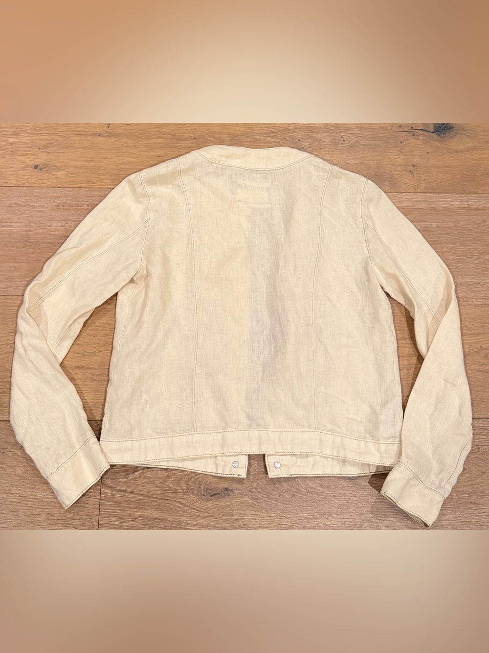 L'AGENCE Yari Collarless Lightweight 100% Linen Open-Front Jacket Size S - Picture 6 of 13